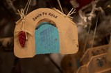 Handcrafted Santa Fe Adobe Ornament with Turquoise Door