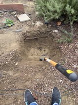 Digging a Garden Hole with Hand Tool