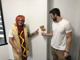 Two Men in Hot Dog Costumes Make a Statement