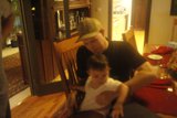 Father and Son Bonding Over Dinner