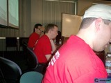 Red Shirted Men Gathering