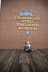 Stroller at California State Railroad Museum Entrance