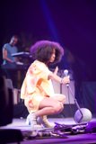 Solange takes the stage with her Afro and style
