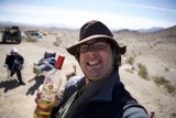 Dave B enjoying a drink on the hill