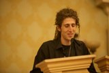 Moxie Marlinspike addressing the crowd