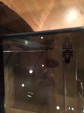 Wooden Glass Case with Clock
