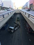 Truck Parked Under Overpass