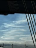 Cloudy San Francisco Bay View from Inside a Car