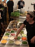 Preparing a Delicious Meal at the Buffet Table