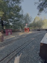 Model Railroad Scene with Snoopy Display