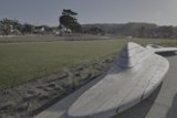 Natural Wooden Bench in Airfield Park