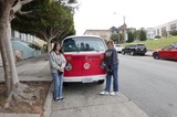 Friends Posing with Classic Volkswagen Bus