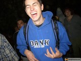 Blue Hoodie Laughter