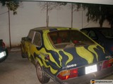 Flames and Stripes on a Bold Car