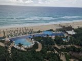 Aerial view of the stunning resort pool and beach