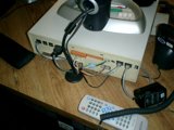 Modern Electronics on Rustic Furniture