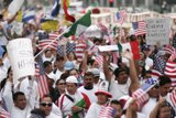American and Mexican Flags Unite