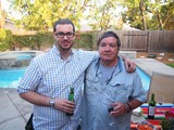 Friends Celebrating at a Backyard Pool Party