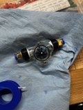 Blue and White Valve on Cloth