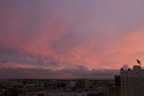 Pink Sky Over the Urban Landscape
