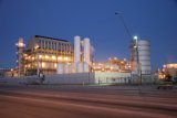 Illuminated Factory at Night