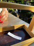 Handwritten Letter on Wooden Tray