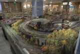 Toy Train Diorama Displayed in Urban Museum