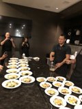 Group feast at indoor dining area