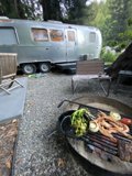 Airstream Camper among California Woods