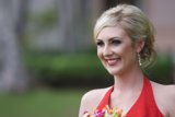 Red Dress and Flower Bouquet