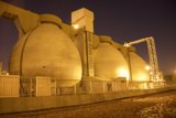 Nighttime Glow of Industrial Building