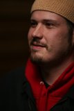 Red Hoodie and Knitted Beanie
