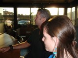 Dan and Penelope at Restaurant During Golden Hour