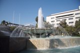 Serene Fountain in Front of Architectural Marvel