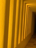 Illuminated Yellow Wall