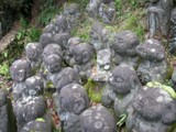 Mystical Stone Statues in a Forest