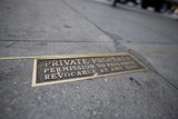 Private Property Plaque on the Path