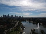 Urban Skyline Over Echo Park Lake