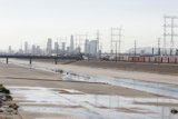 Cityscape with Power Lines