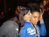Blue-Jacketed Beauty at the Club