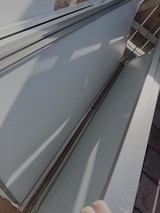 Frosted Glass Window with Vertical Shadows