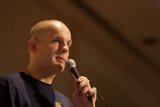 Scott Goodman Takes the Stage with a Mic in Hand