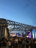 Urban Crowd Gathering at Dusk