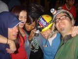 Halloween Party Group Fun with Mining Helmets