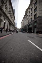 London Financial District Street View on Overcast Day