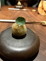 Artful Japanese Wagashi Snowman Dessert at Fine Dining
