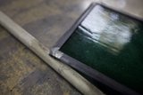 Green Glass and Metal Frame