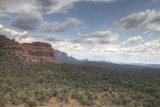 Majestic Red Rock Formation with Clear Blue Sky