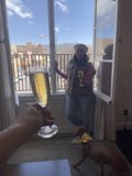 Window Gazing with a Glass of Wine and Man's Best Friend