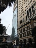 Urban Landscape with Bus and Skyscraper